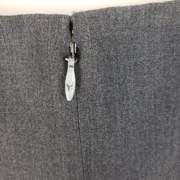 Calvin Klein Boat Neck Sleeveless Dress Gathered Side Gray Business Size 14 - Picture 6 of 9